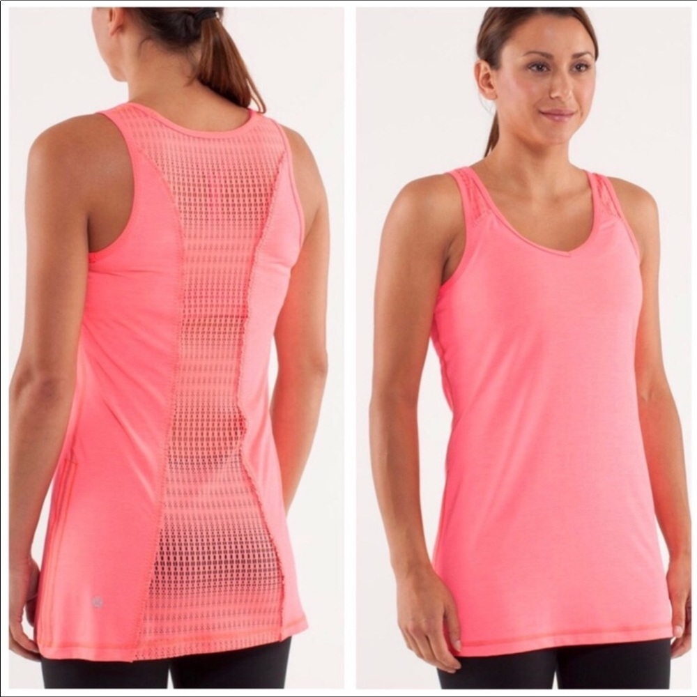 Lululemon Run-Tie & Fly Tank Flashlight Pink Sz 2 - Picture 1 of 7